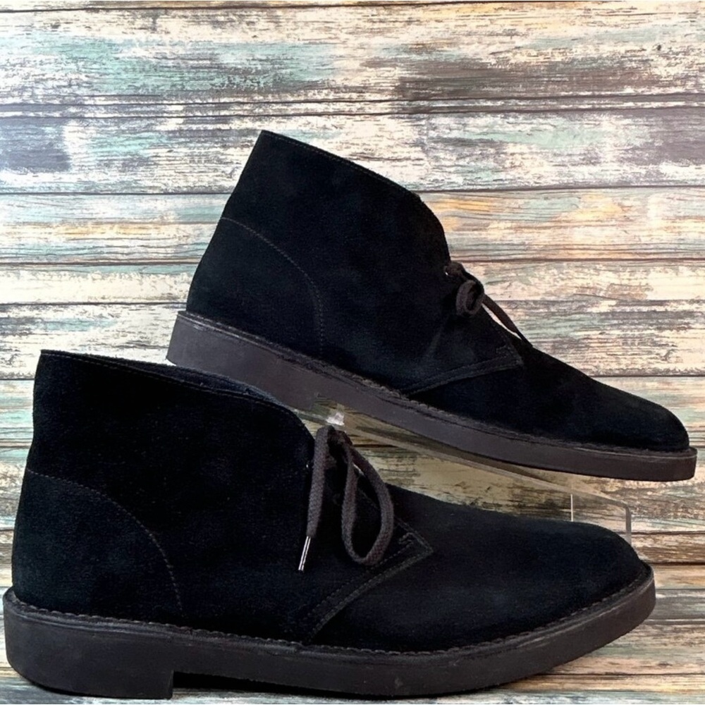 $45 OBO - CLARKS Chukka Boots Size 13 Black Suede Lace Up Desert Ankle Dress